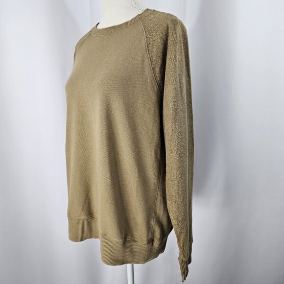 Aerie Women's Tan Terry Cloth Raglan Sleeve Distressed Sweatshirt Size XS NWT - Picture 4 of 16